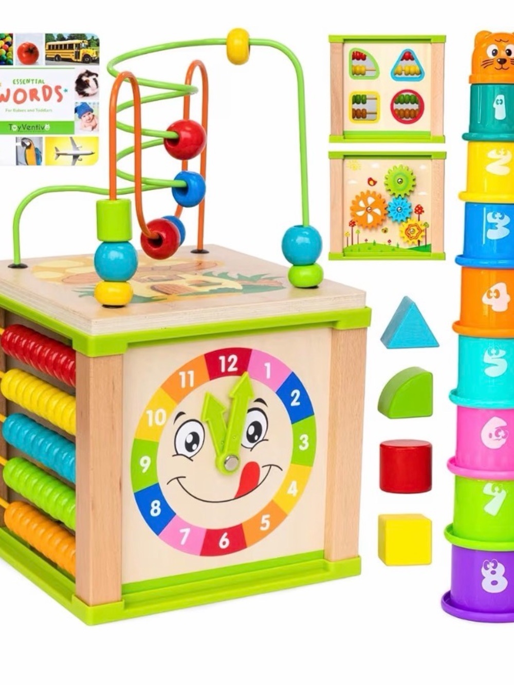 Bright Multi-Activity Learning Cube for Toddlers - Green Accents